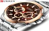 Ze stali nierdzewnej Men039s Watch Curren New Sport Watch Chronograph i Luminous Wskaźniki Zegarki Masowe Sukiety Masowe