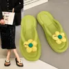 Slippers Soft Woman Cute Summer Shoes For Women 2024 Kawaii Sandals Bathroom Flip Flops Slides On Beach Thick Platform Unique W