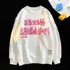 Herren Hoodies Pink Foam bedrucktes Sweatshirt Männer Frauen Paare Sweatshirts Casual Round Neck Hoodie Korean Style Style