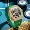 Fashionable Full Diamond New Watch Aurona/ONOLA Live Automatic Mechanical Mens Silicone Tape Waterproof