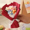 Decorative Flowers Hand-Knitted Flower Bouquets Mini Crochet Milk Cotton Artificial Craft Valentine's Day Gift Wedding Party Decoration