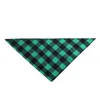 Hundkläder Bomullsförtillbehör för små hundar Twill Pet NeckerChief Lattice Valp Tillbehör Halsduk Fashion Outdoor Cat Collar Drop