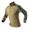 Hommes à manches longues chemises de cargaison Blouses Camo Shirts tactiques militaires pour hommes Camping à sec rapidement chemise de l'Armée de l'Armée 3xl 240327