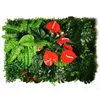 Decorative Flowers 2024 Artificial Plant Fake Lawn Wall Panel Background Grass For Home Decoration Leaves Decor