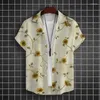 Chemises décontractées pour hommes Simple Hawaiian Beach 3d Flower Imprime d'été Summer Streeve Daily Street Tops Tees Fashion Men Vêtements