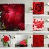 Tende da doccia 3d rose rose piante fiori da bagno tende da bagno amore bagno decorativo in tessuto impermeabile 240x180 con ganci