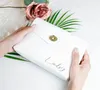 Storage Bags Custom Vegan Leather Cosmetic Bag Handy Travel Waterproof Makeup Wallets Small Compact Pouch Bridesm