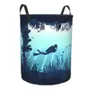 Laundry Bags Deep Sea Caveran Diver Basket Collapsible Dive Explore Clothes Hamper For Nursery Kids Toys Storage Bin