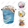 Torby pralni Streszczenie 3D Fale wodne Składany koszyk Brudne ubrania do przechowywania