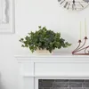 ホワイトウォッシュプランター付きの装飾花アイビー - シルク植物緑