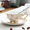 Cumas de tazas Noble Bone China Café y cucharas de cucharas Cercelana Shops Sets de platillo de té de té