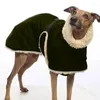 Vêtements pour chiens vêtements de luxe veste d'hiver whippet grishound toison bordé de gros chiens imperméables