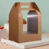 Opslagflessen kraft papieren lollypop verpakking doos chocolade snoeptassen met helder raam kerstfeest gunsten