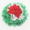 Haaraccessoires 10 stks 4.5 "Christmas Chiffon Flower voor babymeisje hoofdtooi prinses clipbenodigdheden