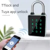 Lock 4 Ways Unlock TUYA or TTlock App Waterproof Password Key RFID Card USB Rechargeable Smart Padlock Bluetooth Smart Door Lock