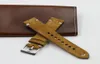 Suede lederen horlogeband 18 mm 20 mm 22 mm 24 mm bruine koffie Watchstrap Handgemaakte stikselvervangende polsband voor mannen 2206229861479