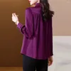 Blouses pour femmes Couleur unie à manches longues Shirts printemps automne tops lâches de Business Wear Office Vêtements féminins J162