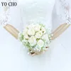 Bruiloft bloemen kunstmatige rozen babysbrede bruidsbruidsmeisje bloemboeket nep gypsophila houd benodigdheden decoratie