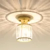 Taklampor Modern LED Crystal Chandelier Corridor Aisle Balcony Lamp Gold Black Home Decor Luxury Nordic Pendant Hallway Light