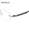 Zonnebrillen frames Krasivyy schroefloze pure titanium rimless bril Men Square ultralight recept bril met vrouwen optische brillen