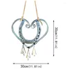 Decorative Figurines 1 Piece Lucky Love Wind Chime Metal Heart-Shaped Horseshoe Chimes Garden Home Decoration