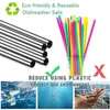 Drinking Straws Metal 304 Steel Reutilable for Kids Drinkware Bar Coquetels Copo Copo 8.5in J3f8