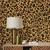 Wallpapers gele luipaardafdrukschil en stok wallpaper retro pvc zelfklevende muurstickers vintage meubels kamer decor