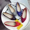 Casual Shoes Shine Red Bride Flats Glitter Wedding Shoe Sequins Pointy Toe Mocasines Ladies Roll-Up Slip On AllMatch 5Color Espadrilles