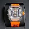 21-02 Montre de Luxe Mens Watches 40x50x16mm Handmatige Mechanische beweging Koolstofvezel Kast