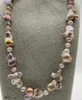 Chains Pink Purple Baroque Alien Pearl Necklace 23 Inches