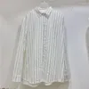 Kvinnors blusar Spring Stripe Diamond Fabric Heavy Industry Shirt Loose Blusa Feminina