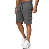 Shorts pour hommes décontractés grande taille plusieurs poches pantalon de cargaison gymnase coulant courte couleur solide sportives quotidiennes