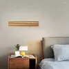 Vägglampa nordiskt kreativt fast trä ledt roterbara rektangulära knäckta sängen sovrum vardagsrum lam