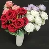 Decorative Flowers 9-head Princess Rose Simulation Flower Bundle Pography Props Wedding Artificial Decoration