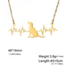 Pendant Necklaces Cazador Heartbeat Dog Puppy Women's Stainless Steel Necklace Gold Color Charm Christmas Gift Jewelry Wholesale 2024