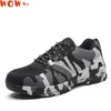 Walking Shoes Man Big Size Piercing Outdoor Men Steel Toe Cap Military Safety Work Boots Camouflage Puncture Indestructible