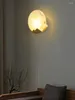 Lampade a parete Luce in marmo creativo per soggiorno corridoio per camera da letto per la casa decorazione moderna a led rotonda sconde in rame