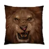 Yastık süs oturma odası yumuşak yastık kılıfı dekoratif hayvan korkusu kaplan aslanı dekorasyon ev dekor kadife kapakları hediye e0827