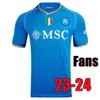 2023 2024 Napoli Soccer Jerseys Maglia Nápoles 2023 Zielinski Anguissa Olivera Kvaratskhelia Camisa de futebol infantil Osimhen