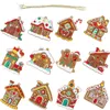 Decorative Figurines 12pcs Gingerbread House Ornaments Xmas Tree Hanging Decorations Holiday Props