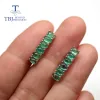 Earrings TBJ 3.5CT Natural Zambia emerald clasp earring oval cut 3*5mm real gemstone fine jewelry 925 sterling silver for women gift new