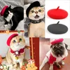 Hundkläder husdjur hatt fast färg målare ull cap basker mini dekorativ po huvudkläder jul lyxdesigner hattar minnesgåva