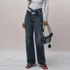 Vêtements de jeans pour femmes classiques fleur à la main Low Taist Fashion 2 Color Détachement pantalon à jambes larges à lamette croisée Summer 2024