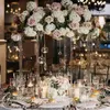Decorazione per feste chiara Candelabra Crystal Crystal Candlestick Wedding Holder Flower Stand We We