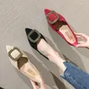 Scarpe casual glitter fibbie decorazione piatta donna 2024 spalmata/autunno ad appartamento singolo donna donna punta ballerina slittamento su mocassini