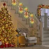 Juldekorationer swag med ljus trappa krans hängande dörrkrans för semester fönster hem utomhus dekoration