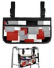 Sacs de rangement Red Black Gris Patchwork Résumé Art Sac de fauteuil roulant de style médiéval Sac à ciel