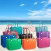 Taille surdimensionnée: 48 * 32 * 24 Rainbow Bogg Silicone Beach Grand luxe Eva Plastic Beach Sacs Femme Sac de cosmétique PVC Panier de voyage Sac de rangement