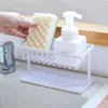 Cuisine de rangement en plastique étagère étagère à double couche Rack de vidange pour le savon Sponge Table Organisateur Accessoire de salle de bain