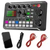 Microphones Podcast Microphone Kit de carte son professionnel Mixer Audio Mélangeur English pour streaming / jeu / podcasting / enregistrement / chant / PC